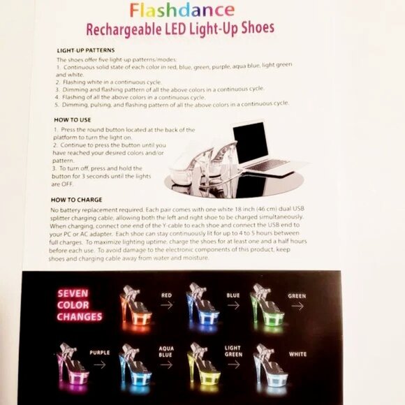 Multiple Function Led Lighted Flash dance Special Textured Platform 7" Heels - Picture 12 of 12